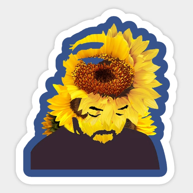 Sunflower Samurai (Nujabes) Sticker by offbeatninja
